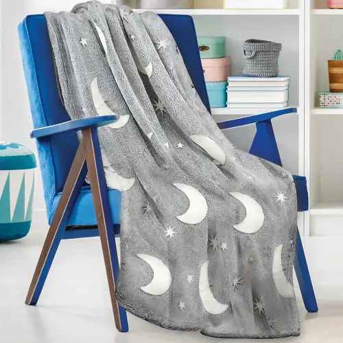 Moon & Stars Glow In The Dark Blanket 127x152cm