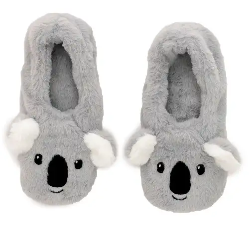 Koala Bear Faux Fur Heat Pack Slippers