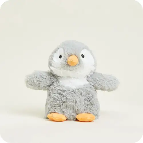 Grey Penguin Cozy Plush Microwavable Toy