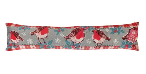 Robins & Holly Xmas Print Draught Excluder