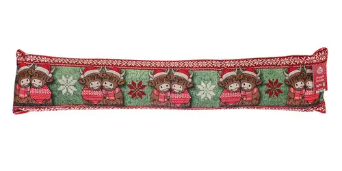 Fairisle Highland Cows Xmas Print Draught Excluder