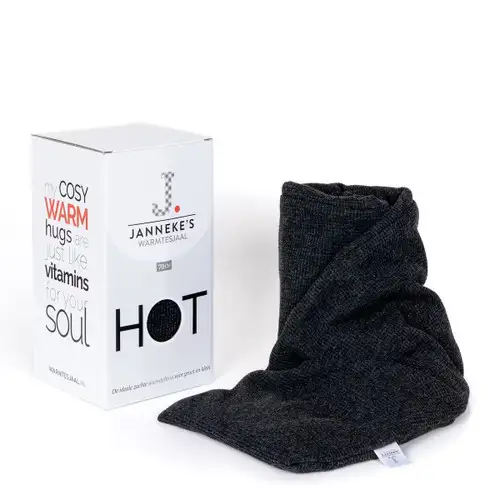 Black Marl Waffle Jersey Unscented Warming Scarf