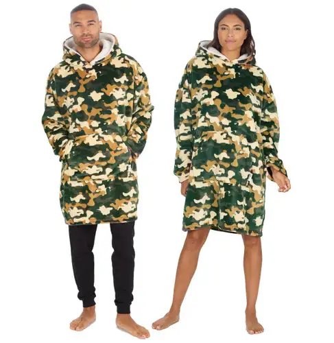 Adults Camo Print Oversize Hoody