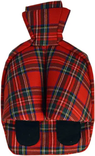 Red Tartan Hot Water Bottle Foot Warmer