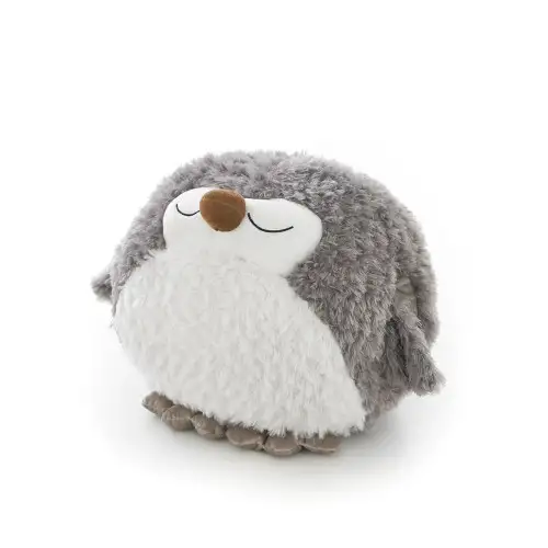 Grey Owl Fluffy Faux Fur Giant Hand Warmer