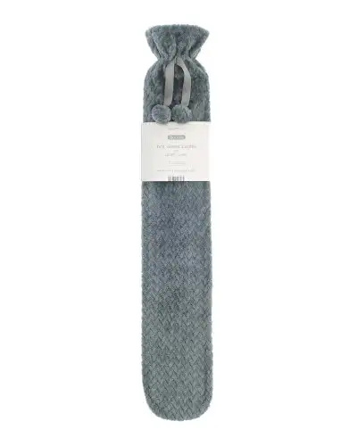 Carbon Grey Lattice Fleece Long Hot Water Bottle