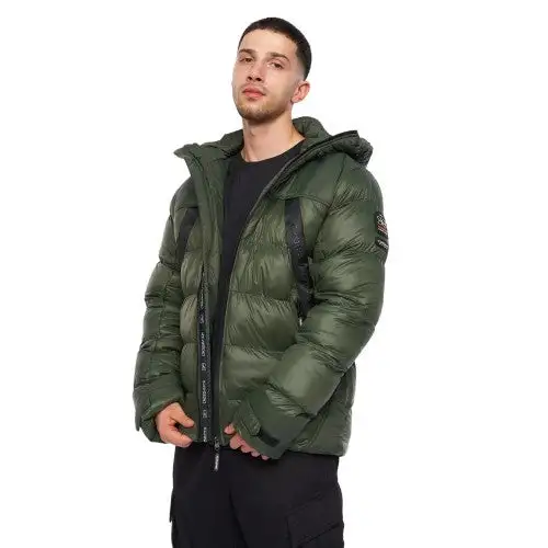Crosshatch Mens Craystore Hooded Puffer Jacket