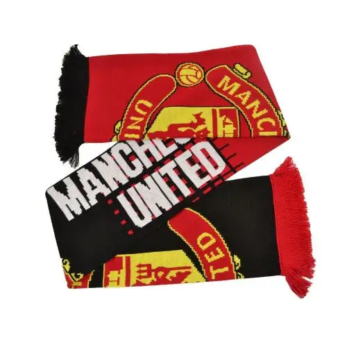 Manchester United FC Half Crest Jacquard Knitted Scarf
