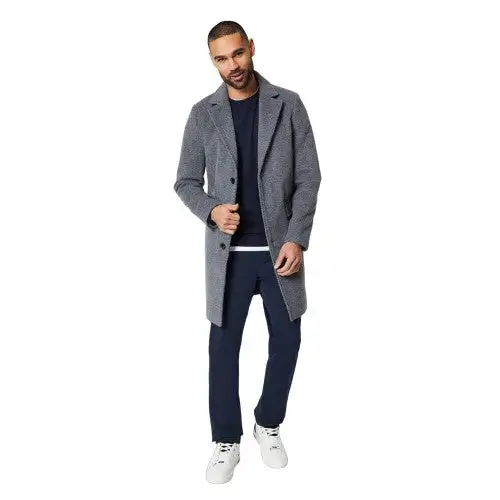 Burton Mens Textured Wool Two Button Epsom Coat