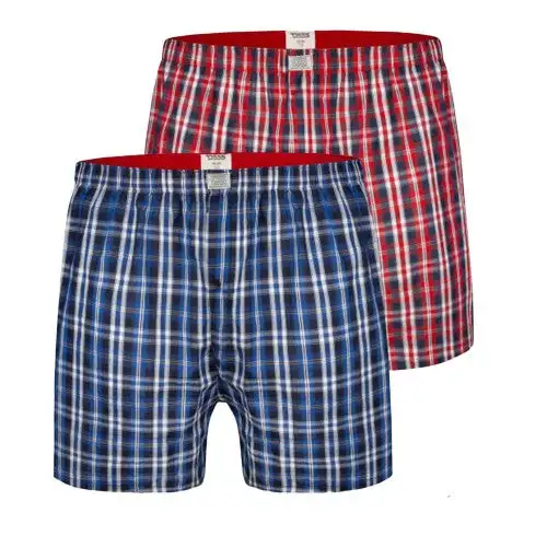 Duke Mens D555 Plaid Woven Kingsize Boxer Shorts (Pack of 2)
