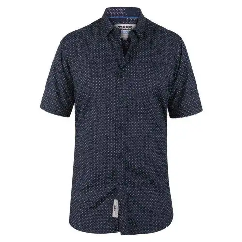 Duke Mens Appledore D555 Microprint Short-Sleeved Shirt