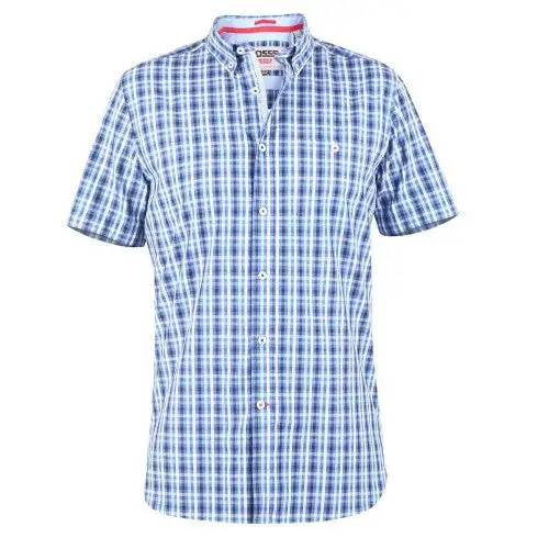Duke Mens Canford D555 Checked Kingsize Short-Sleeved Shirt