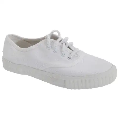 Dek Kids Unisex Junior Lace White Canvas Gym Plimsolls