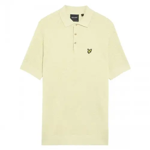 Lyle & Scott Mens Linen Blend Knitted Polo Shirt
