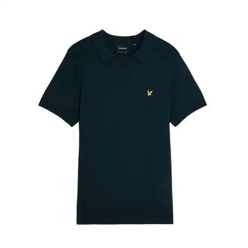 Lyle & Scott Mens Herringbone Knitted Polo Shirt