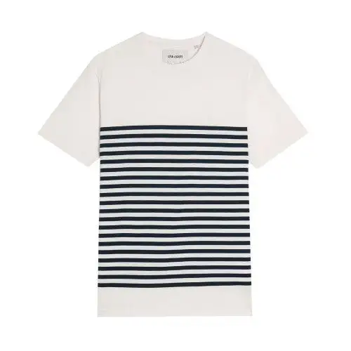 Lyle & Scott Mens Breton Stripe Linen Blend T-Shirt