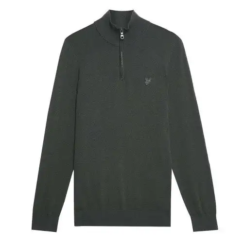 Lyle & Scott Mens Eagle Merino Tonal Quarter Zip Jumper