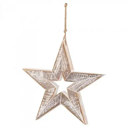 Hill Interiors Wooden Star Hanging Ornament