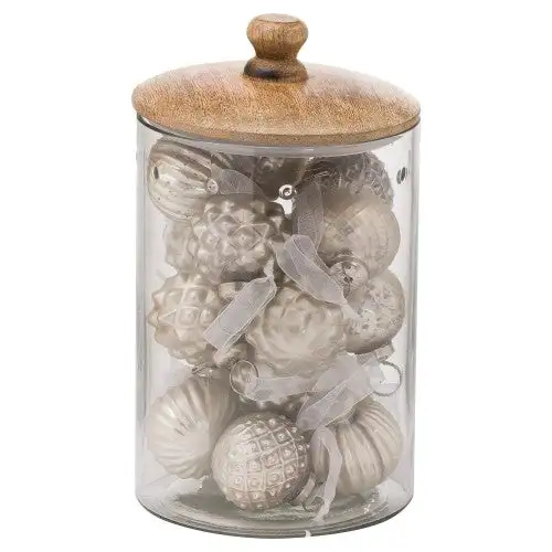 Hill Interiors Glass Christmas Bauble (Pack of 12)