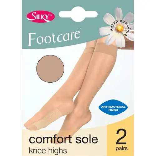 Silky Ladies Footcare Comfort Sole Knee Highs (2 Pairs)