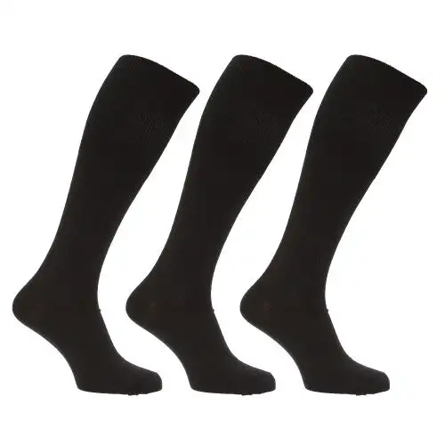 Mens Long Length Ribbed Lambswool Blend Socks (Pack Of 3)