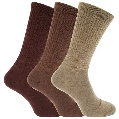 Mens Extra Wide Comfort Fit Wide Feet Diabetic Socks (3 Pairs)