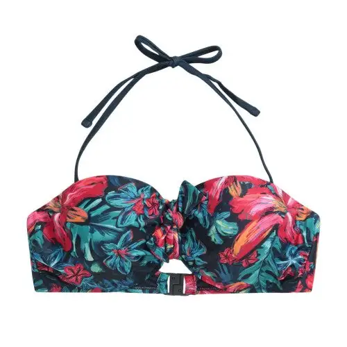 Animal Womens/Ladies Floral Front Tie Bikini Top