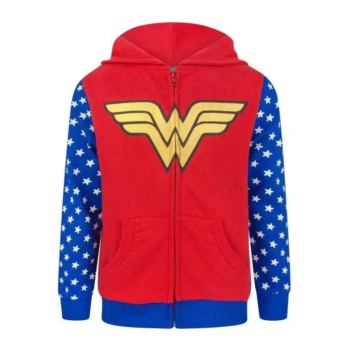 Wonder Woman Childrens Girls Logo Zip-Up Hoodie