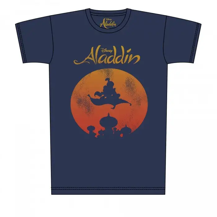 Aladdin Mens Magic Carpet Distressed Print T-Shirt