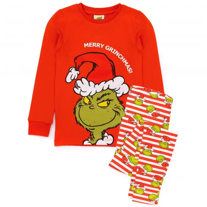 The Grinch Childrens/Kids Long Leg Slim Long-Sleeved Christmas Pyjama Set