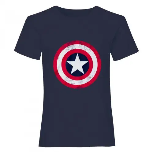 Captain America Girls Distressed Shield T-Shirt