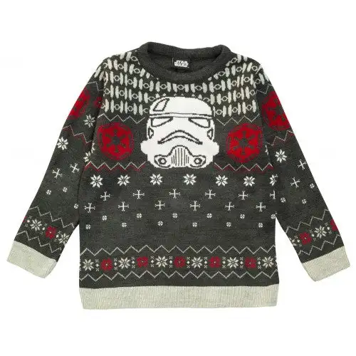 Star Wars Girls Stormtrooper Helmet Knitted Christmas Jumper