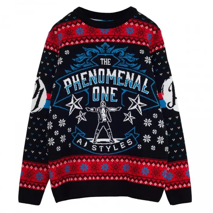 WWE Womens/Ladies Phenomenal A J Styles Knitted Christmas Jumper
