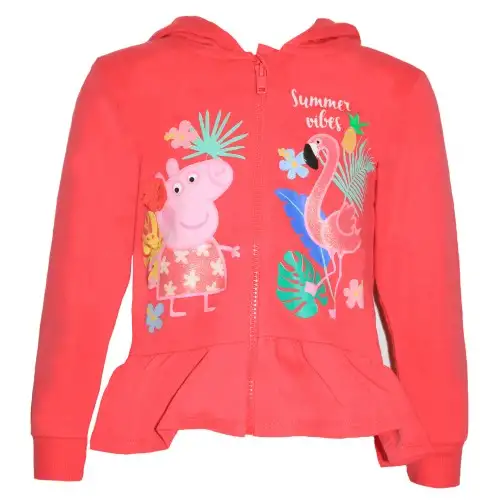 Peppa Pig Girls Flamingo Full Zip Hoodie