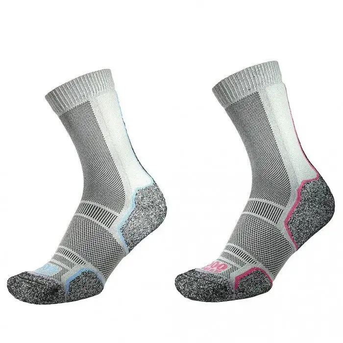 1000 Mile Womens/Ladies Trek Anatomical Recycled Socks (Pack of 2)