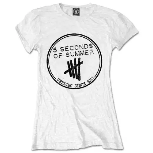 5 Seconds Of Summer Womens/Ladies Derping Stamp Skinny T-Shirt