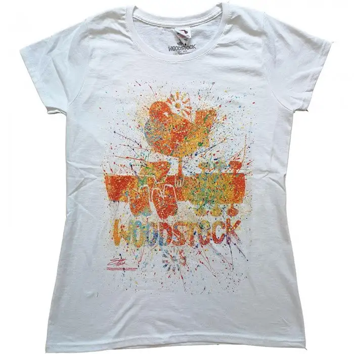 Woodstock Womens/Ladies Splattered Cotton T-Shirt