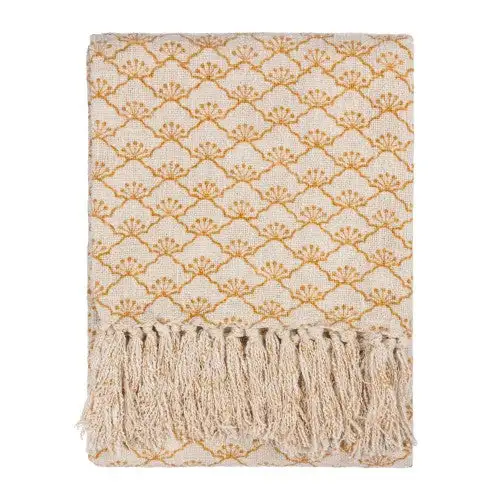Yard Saku Blossom Fringed Throw