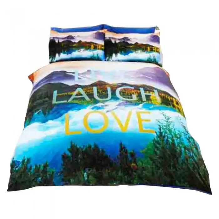 Childrens/Kids Live Laugh Love Duvet Cover Bedding Set