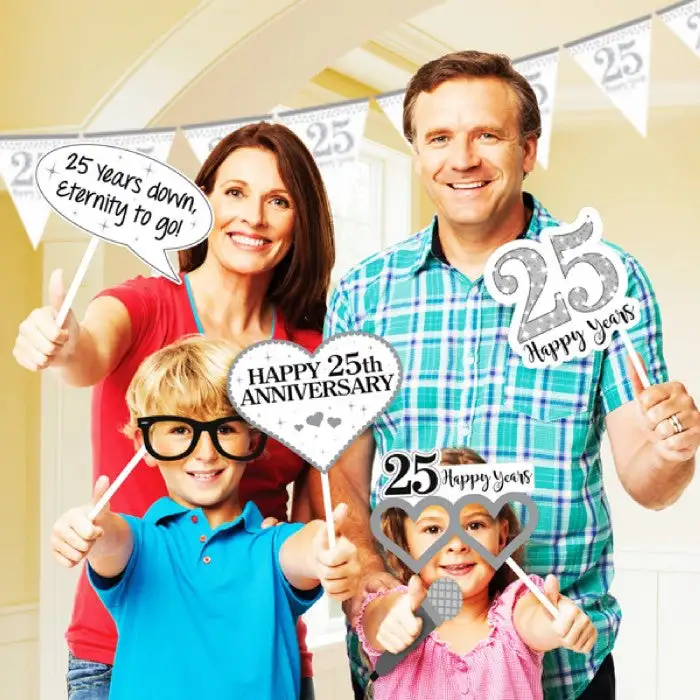 Amscan Silver Anniversary Photo Props Kit