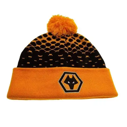 Wolverhampton Wanderers FC Bobble Knitted Cuffed Beanie