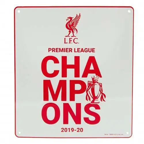 Liverpool FC Premier League Champions Door Sign