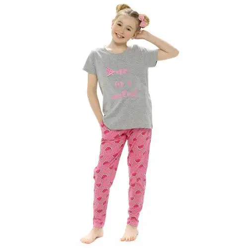 Foxbury Girls Melon Print Top And Leggings Pyjama Set