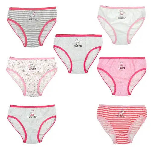 Tom Franks Kids Girls Weekday Briefs (Pack Of 7)