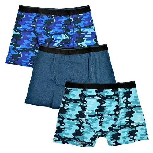 Tom Franks Boys Camo Boxers (Pack Of 3)