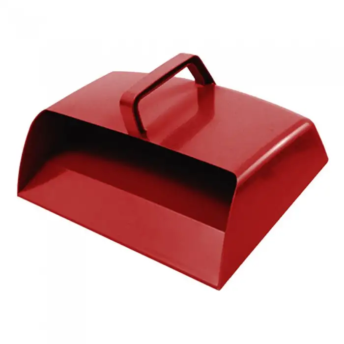 Plastic Hooded Dustpan Red