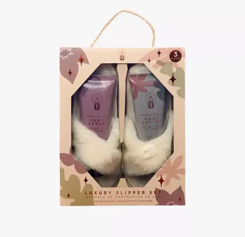 Wanderflower Luxury Slippers & Foot Care Gift Set