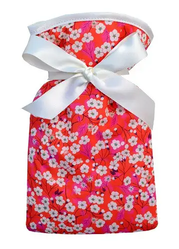 Mitsi Red Liberty Cotton Mini 0.5L Hot Water Bottle