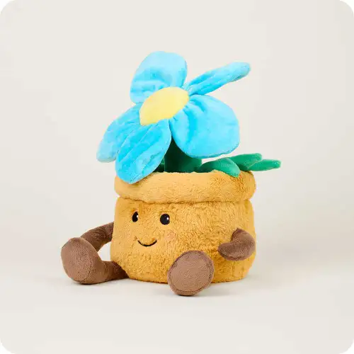 Cozy Plush Blue Flowerpot Microwavable Toy