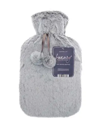 Taupe Tipped Faux Fur 2L Hot Water Bottle